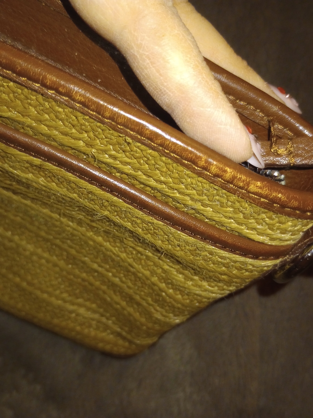 Brighton Yellow and Brown Straw Crossbody Bag - Picture 13 of 13